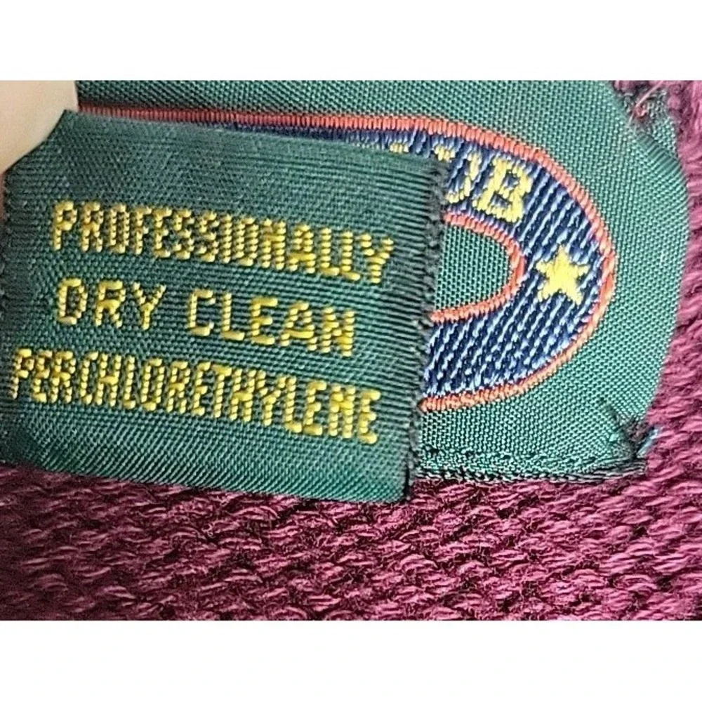 Vtg Charter Club Jane Justin SZ L 100% Cotton Sweater Purple Maroon Embroidered - Picture 9 of 10